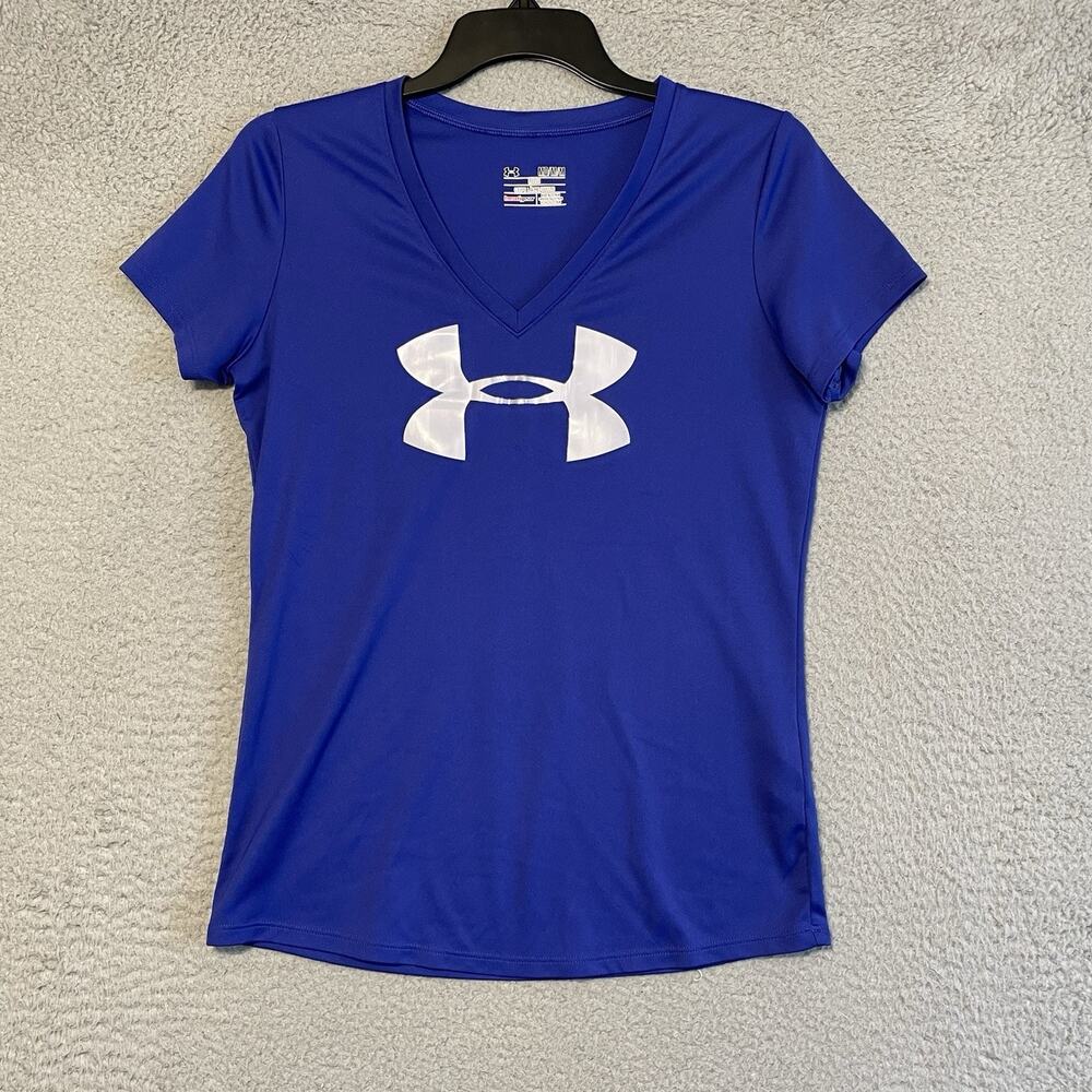 Under Armour Loose Short Sleeve Tee Tshirt Womens M Blue Pullover Casual Logo